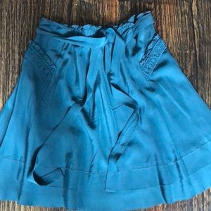 BCBG Max Azria teal silk skirt
